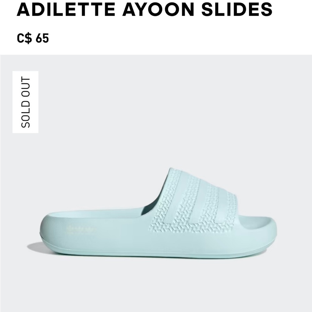 Size 8 Adidas Adilette Ayoon slides new without box